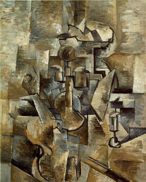 Violin and candlestick - Braque Georges 