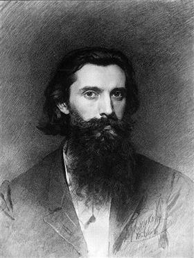 Retrato del artista Nikolai Dmitrievich Dmitriev-Orenburg, Ivan Kramskoy