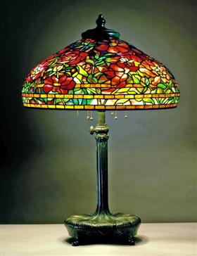 Library lamp. Peony design - Louis Comfort Tiffany