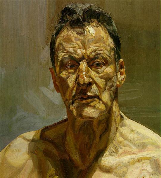 http://www.wikiart.org/en/lucian-freud/reflection-self-portrait-1985