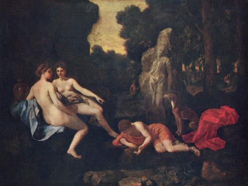 Narcissus and Echo  Nicolas Poussin  WikiPaintings.org