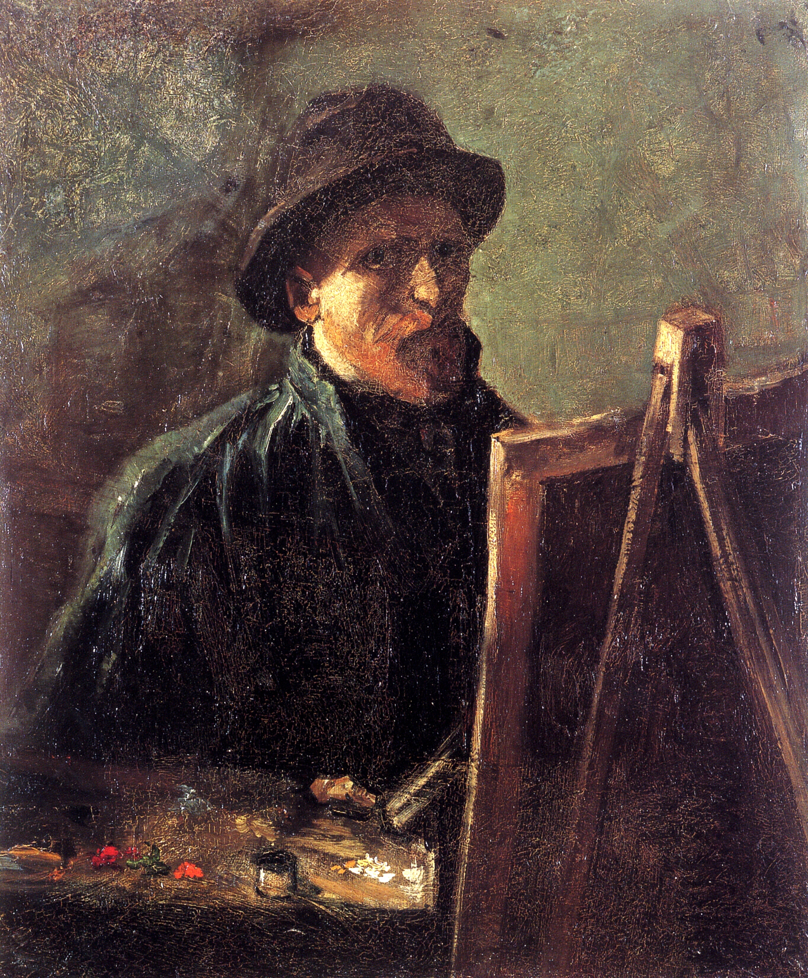 Self Portrait With Dark Felt Hat At The Easel Vincent Van Gogh