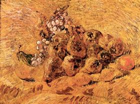 Todavía vida con las uvas, peras y limones, Vincent van Gogh