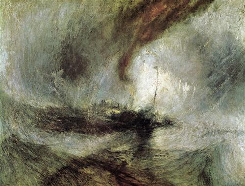 Storm Seam Boat off a Harbour's Mouth Making Signals in Shallow Water, and Going by the Lead - William Turner