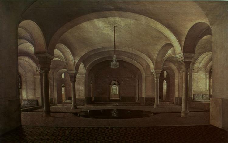The Pond House Of Sahebgharaniye Palace, 1883 - Kamal-ol-Molk