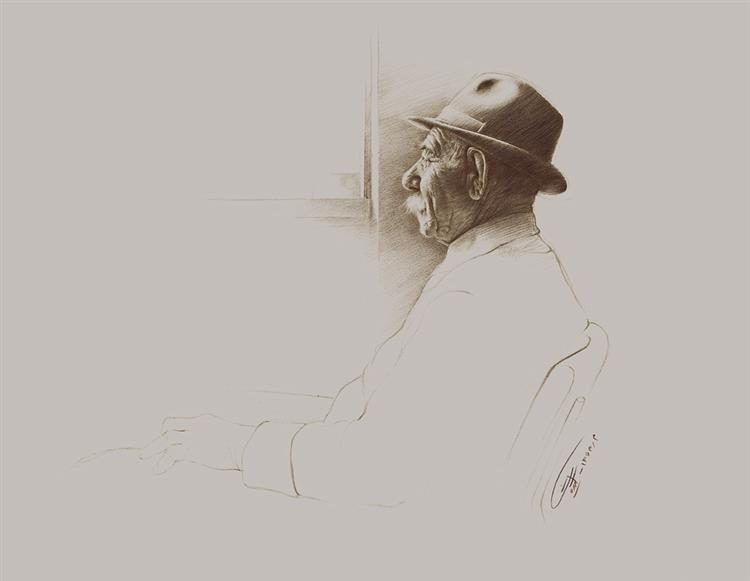 Old man  by the Window, 1984 - Morteza Katouzian