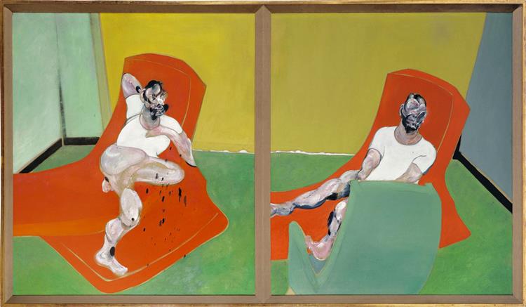 Double Portrait of Lucian Freud and Frank Auerbach, 1964 - Френсис Бэкон