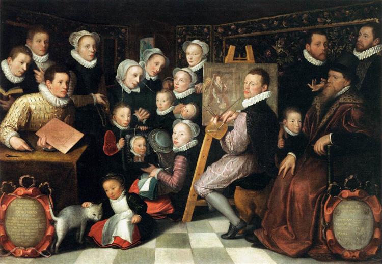 The Artist Painting, Surrounded by His Family, 1584 - Отто ван Веен