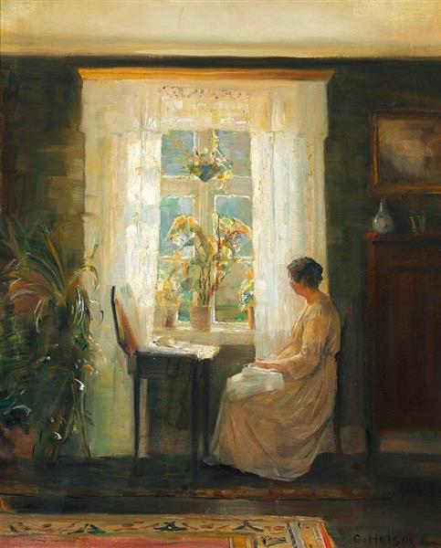 A Woman at a Sunny Window - Carl Holsøe
