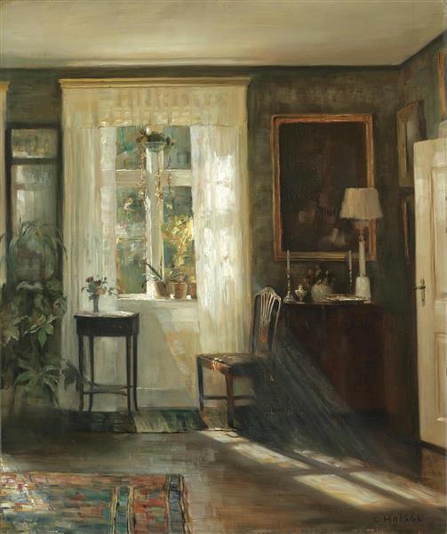 Sunlit Interior - Carl Holsøe