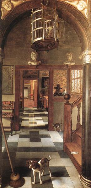 View of a Corridor (also known as A View Through a House), 1662 - Самюел ван Хогстратен
