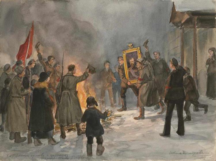 Burning of Eagles and Tsar's Portraits - Іван Владіміров