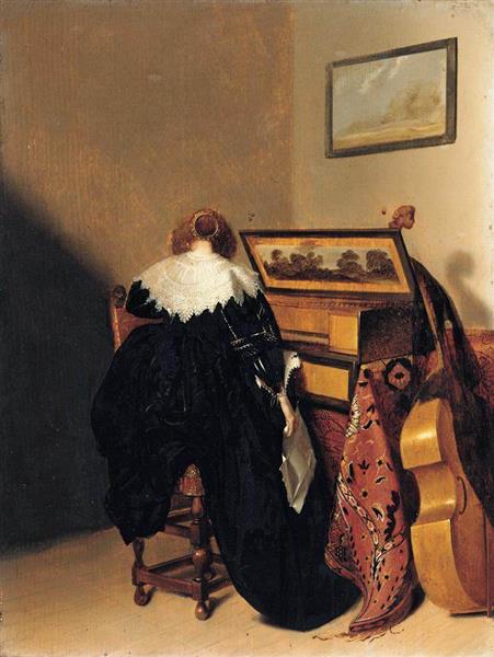 A Lady Seated at a Virginal, 1635 - Pieter Codde