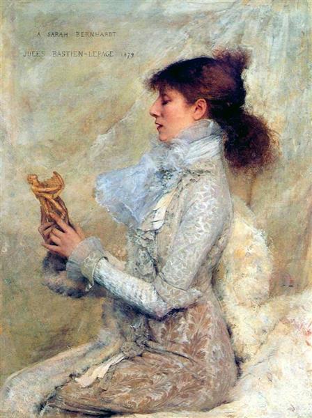 Portrait of Sarah Bernhardt, 1879 - Жюль Бастьен-Лепаж