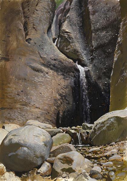 A Waterfall in Switzerland - Adolf Hirémy-Hirschl