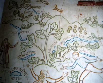 Map of North West England in the Midland Hotel, Morecombe (detail) - Eric Gill