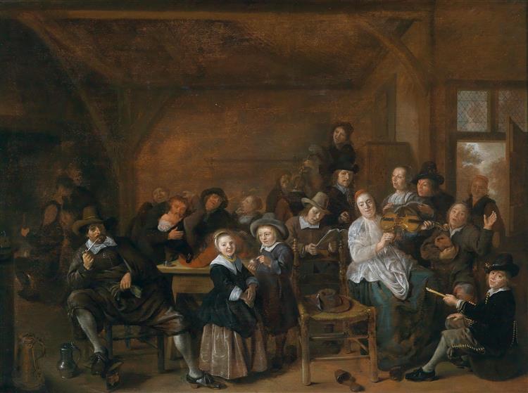 merry company in an inn Gesellschaft in einer Wirtsstube, 1649 - Ян Минсе Моленар