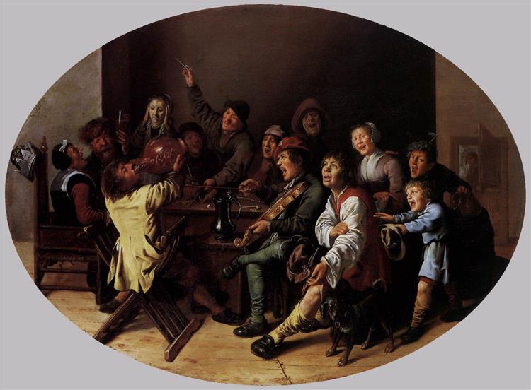 The King Drinks, 1637 - Ян Минсе Моленар