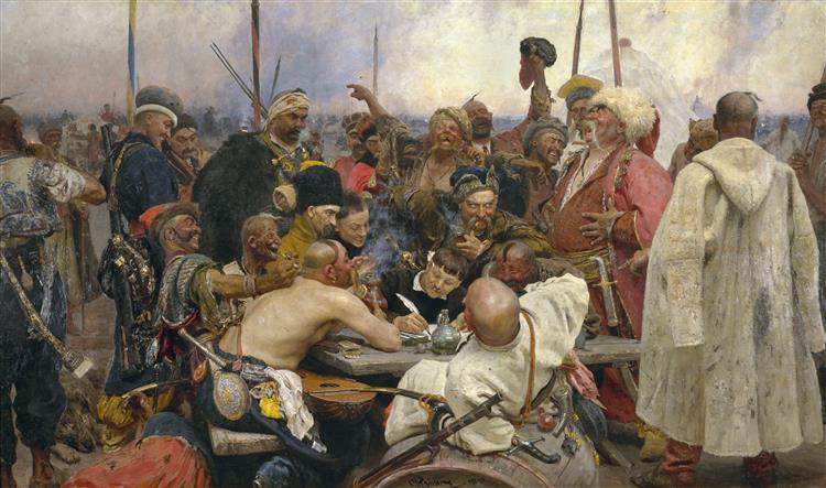 Cossacos escrevem carta ao Sultão turco, 1889 - 1896 - Ilya Yefimovich Repin