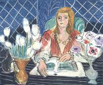 Annelies, White Tulips and Anemones - Henri Matisse