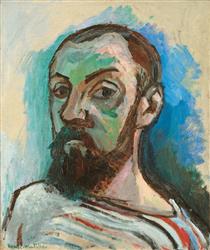 Self-Portrait in a Striped T-Shirt - Henri Matisse