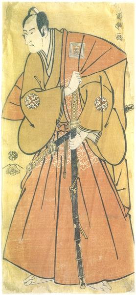 Ichikawa Komazō III as Minase Rokurō Munezumi in a kamishimo, 1795 - 東洲齋寫樂