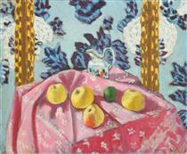 Still Life with Apples on a Pink Tablecloth - 馬蒂斯
