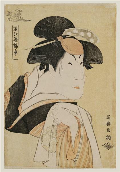 Kabuki Actor Nakayama Tomisaburō I as Ohisa, Wife of Sazanami Tatsugorō, Actually Teriha, the Younger Sister of Sadatō (aiban), 1794 - Тосюсай Сяраку