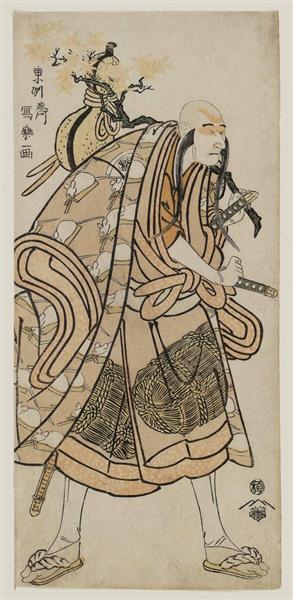 Kabuki Actor Onoe Matsusuke I as the Lay Priest Yuasa Magoroku, 1794 - Тосюсай Сяраку