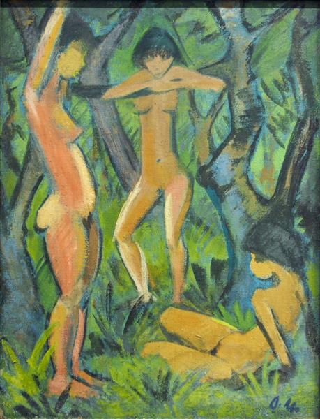 Three Nudes in the Forest, 1911 - Отто Мюллер