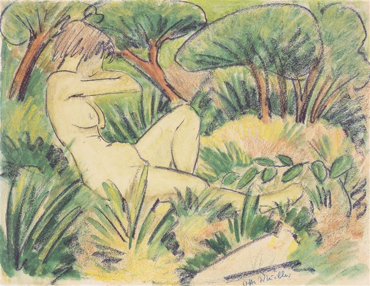 Akt in Landschaft, 1923 - Otto Mueller