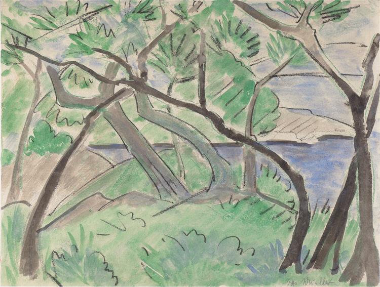 Dalmatinische Landschaft, 1924 - Отто Мюллер
