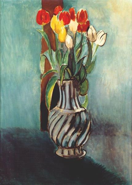 Me, Myself & Stendhal Vase of Tulips, 1914 - 馬蒂斯