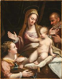 The Holy Family with Saint Catherine of Alexandria - Lavinia Fontana