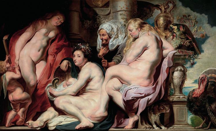 The Daughters of Cecrops finding the child Erichthonius, 1617 - Jacob Jordaens