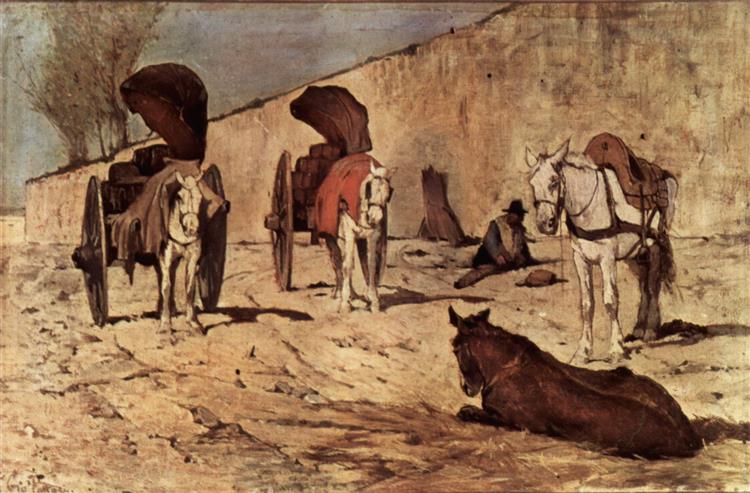 Roman transport wagons, 1872 - 1873 - Джованні Фатторі