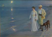 Summer evening on Skagen's beach - Peder Severin Krøyer