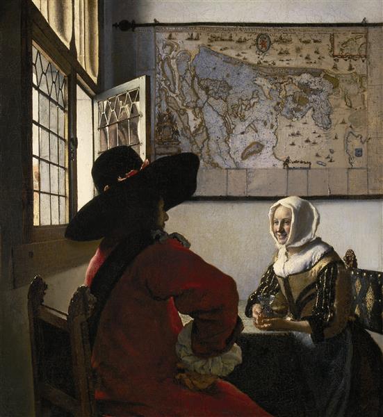 Der Soldat und das lachende Mädchen, c.1657 - Jan Vermeer