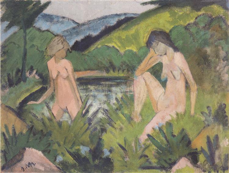 Zwei Akte Am See, 1920 - Otto Mueller