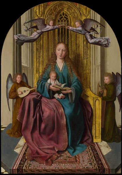 The Virgin and Child Enthroned, with Four Angels, c.1506 - c.1509 - Квентин Массейс