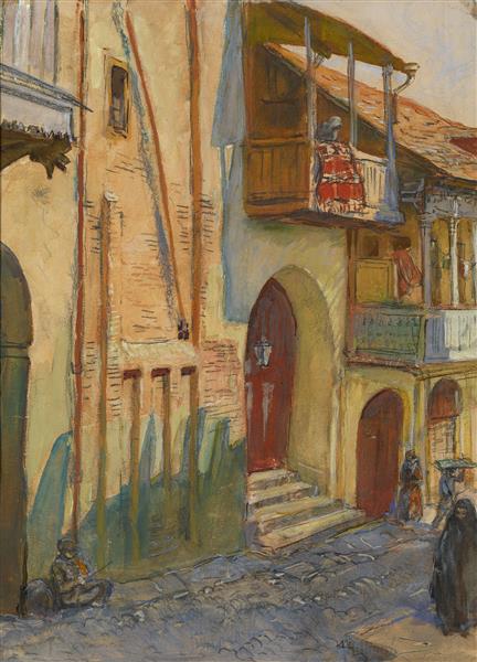 Street in Tbilisi, 1921 - Евгений Евгеньевич Лансере