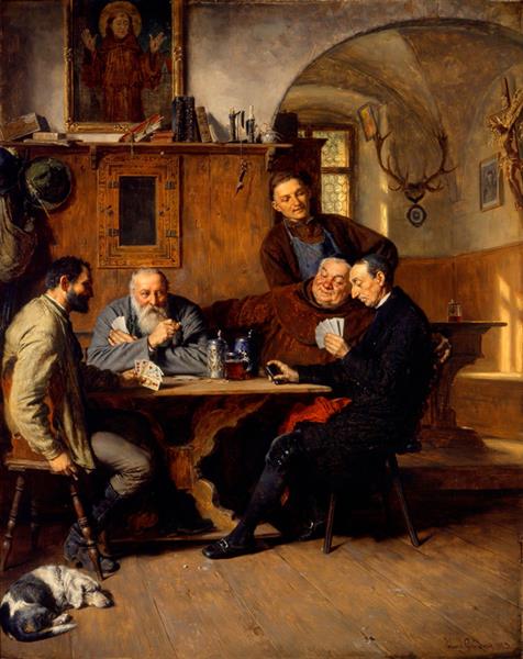 The Card Players, 1883 - Едуард фон Грютцнер