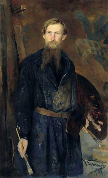 Portrait of the artist Viktor Mikhailovich Vasnetsov, 1891 - Nikolai Kuznetsov