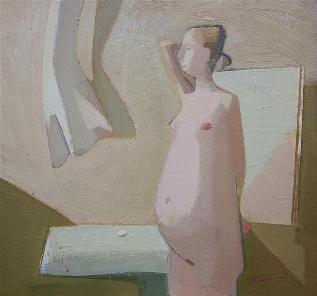Женская фигура в интерьере, 1987 - Василий Рябченко