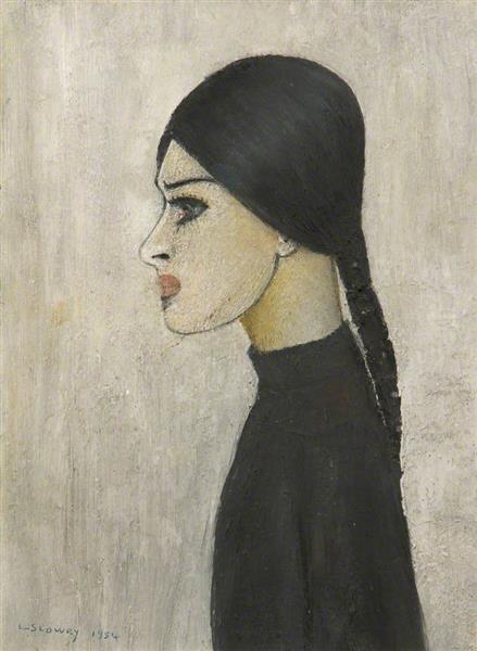Portrait of Ann (with Plait and Black Jumper), 1954 - Laurence Stephen Lowry