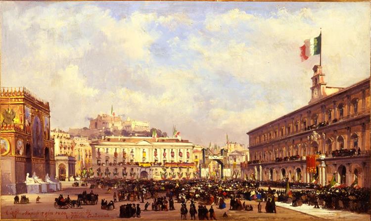 Vittorio Emanuele in Naples on November 7th, 1860, 1860 - Ippolito Caffi