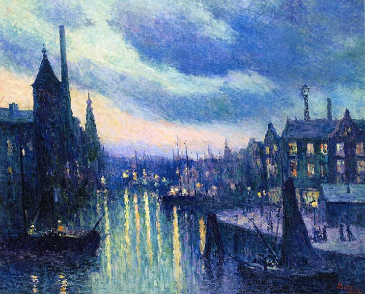 The Port of Rotterdam, Evening, 1908 - Максимильен Люс