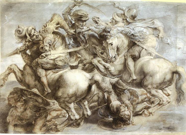 Copy of Battle of Anghiari, the lost painting by Leonardo da Vinci, c.1603 - Pierre Paul Rubens