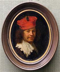 Self-portrait in a Red Beret - Frans van Mieris de Oudere