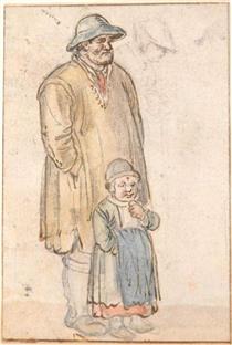 Study of a Standing Man and Child - Hendrick Avercamp